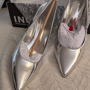 INC International Concepts Metallic Silver Heels
